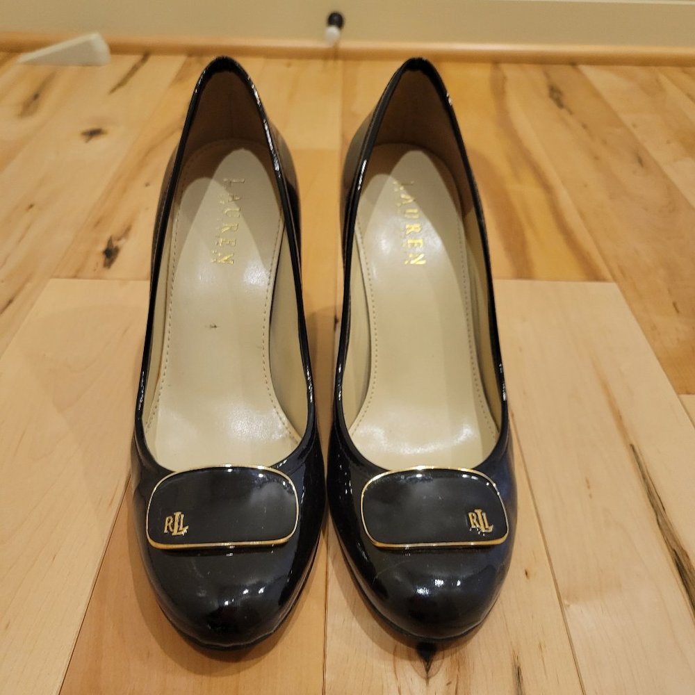 Ralph Lauren Patent Wedge Heels Size